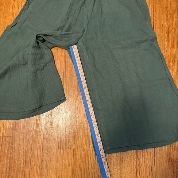 Eileen Fisher Organic Cotton Lofty Gauze Culottes Nori Green size PM - Picture 9 of 12